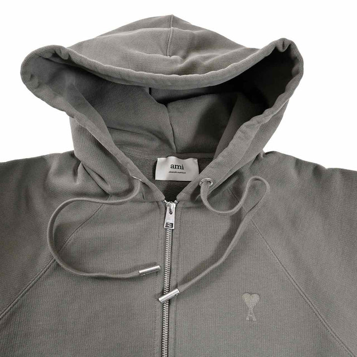 アミ AMI ジップアップパーカー HSW474.747 0953 グリーン 2025SS メンズ