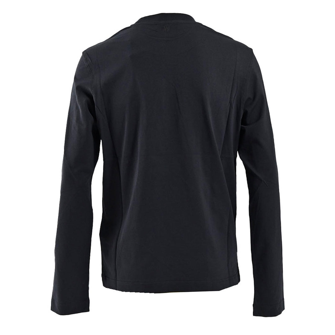 アミ AMI クルーネック長袖Ｔシャツ BFUTS235.724 001 ブラック 2025SS メンズ