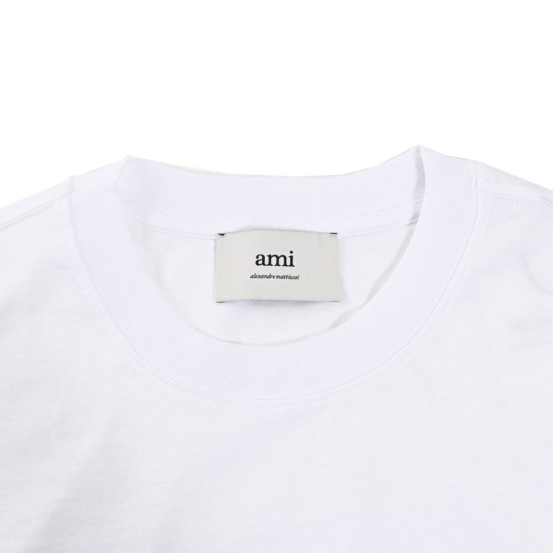 アミ AMI クルーネック長袖Ｔシャツ BFUTS235.724 100 ホワイト 2025SS メンズ