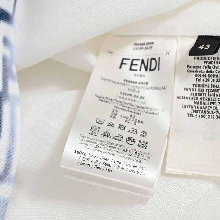 フェンディ FENDI 半袖シャツ AN0R FS0966 F0UB0 ホワイト 年秋冬 メンズ