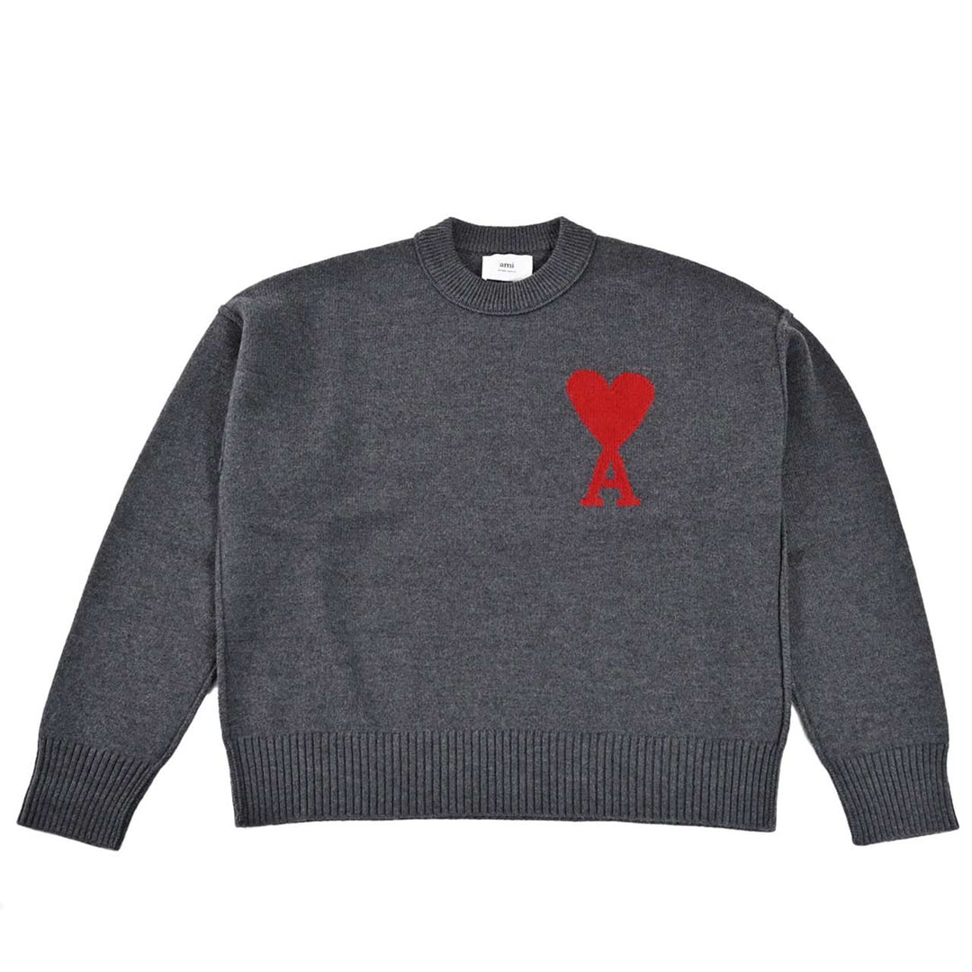 アミ AMI セーター BFUKS006.018 084 グレー 2025SS メンズ