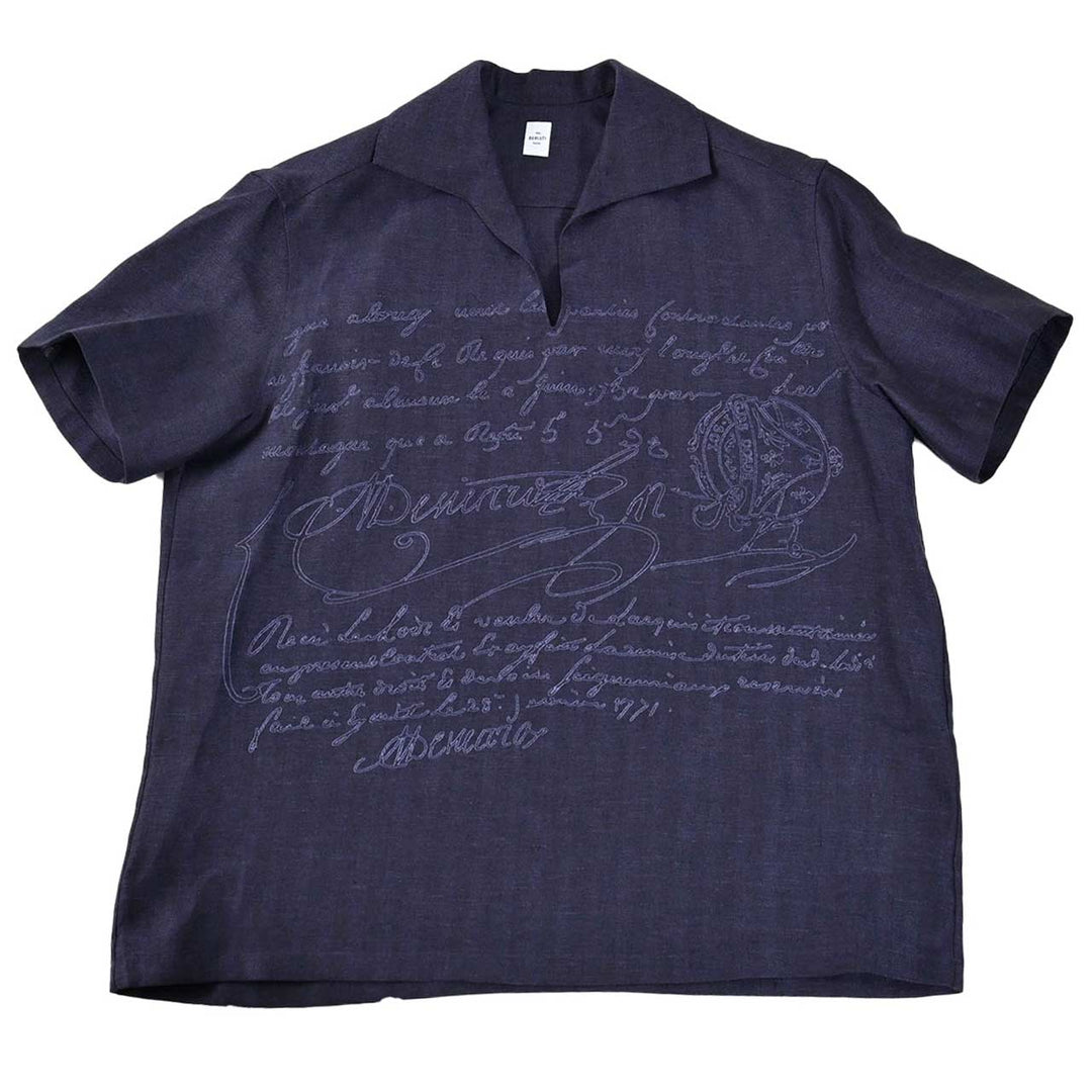 ベルルッティ BERLUTI 半袖シャツ R28HCS110 001 55N ブルー 2025SS メンズ