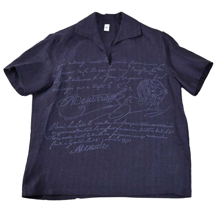 ベルルッティ BERLUTI 半袖シャツ R28HCS110 001 55N ブルー 2025SS メンズ