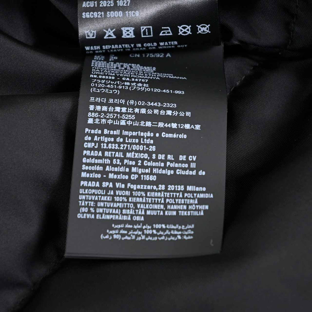 プラダ PRADA ダウンジャケット SGC921 S OOO 11C9 F0002 ブラック 2025AW メンズ