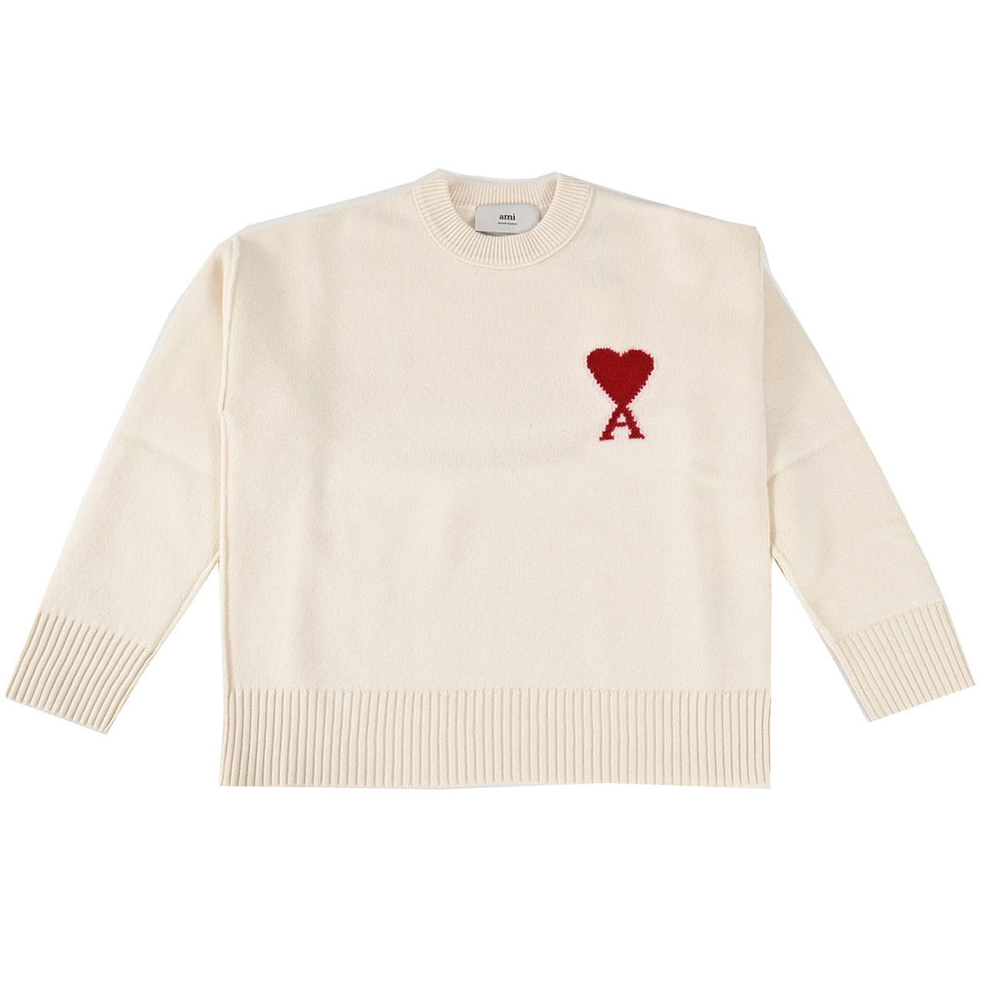 アミ AMI クルーネックセーター UKS838.018 154 ホワイト 2025AW メンズ