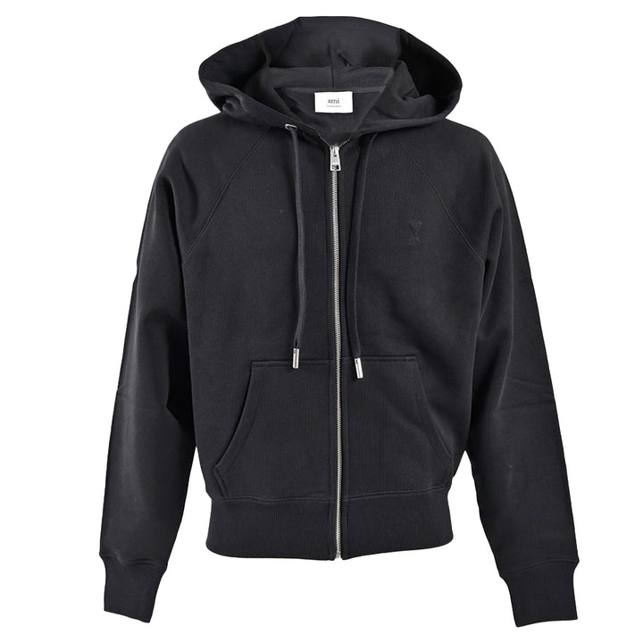 アミ AMI ジップアップパーカー USW759.747 001 ブラック 2025AW メンズ