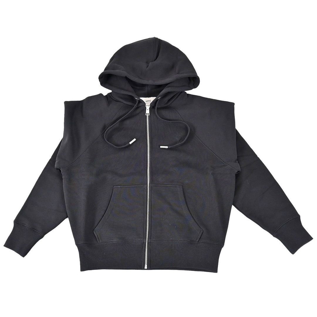 アミ AMI ジップアップパーカー USW759.747 001 ブラック 2025AW メンズ