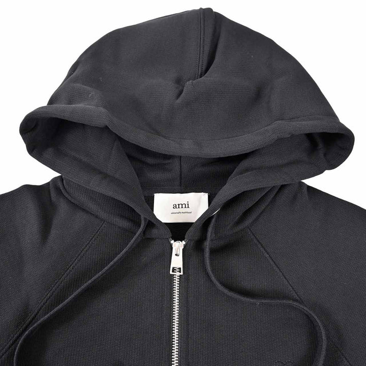 アミ AMI ジップアップパーカー USW759.747 001 ブラック 2025AW メンズ