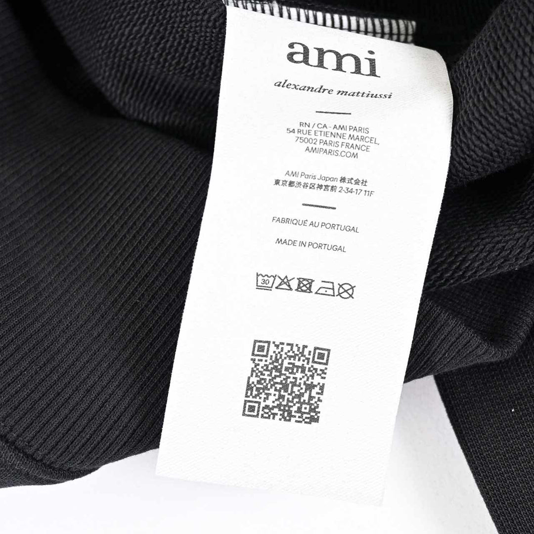 アミ AMI ジップアップパーカー USW759.747 001 ブラック 2025AW メンズ