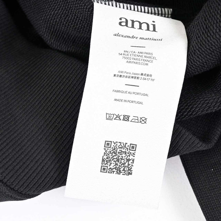 アミ AMI ジップアップパーカー USW759.747 001 ブラック 2025AW メンズ