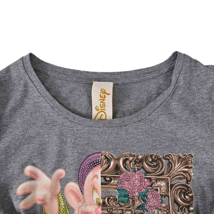 プラムス　PLUMS ディズニーコラボ　プリントTシャツ9DWT248B GRY028 グレー